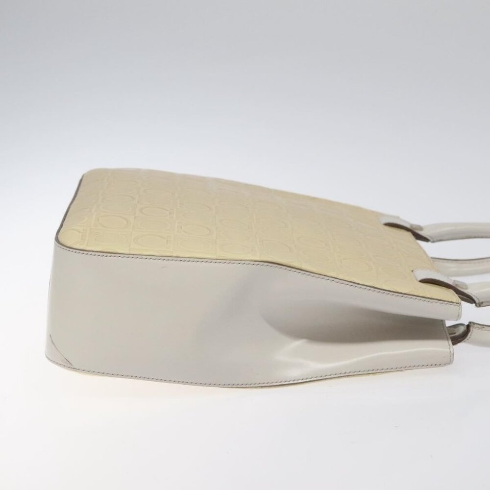 Authentic Salvatore Ferragamo Shoulder Bag Leather Beige - Picture 10 of 16